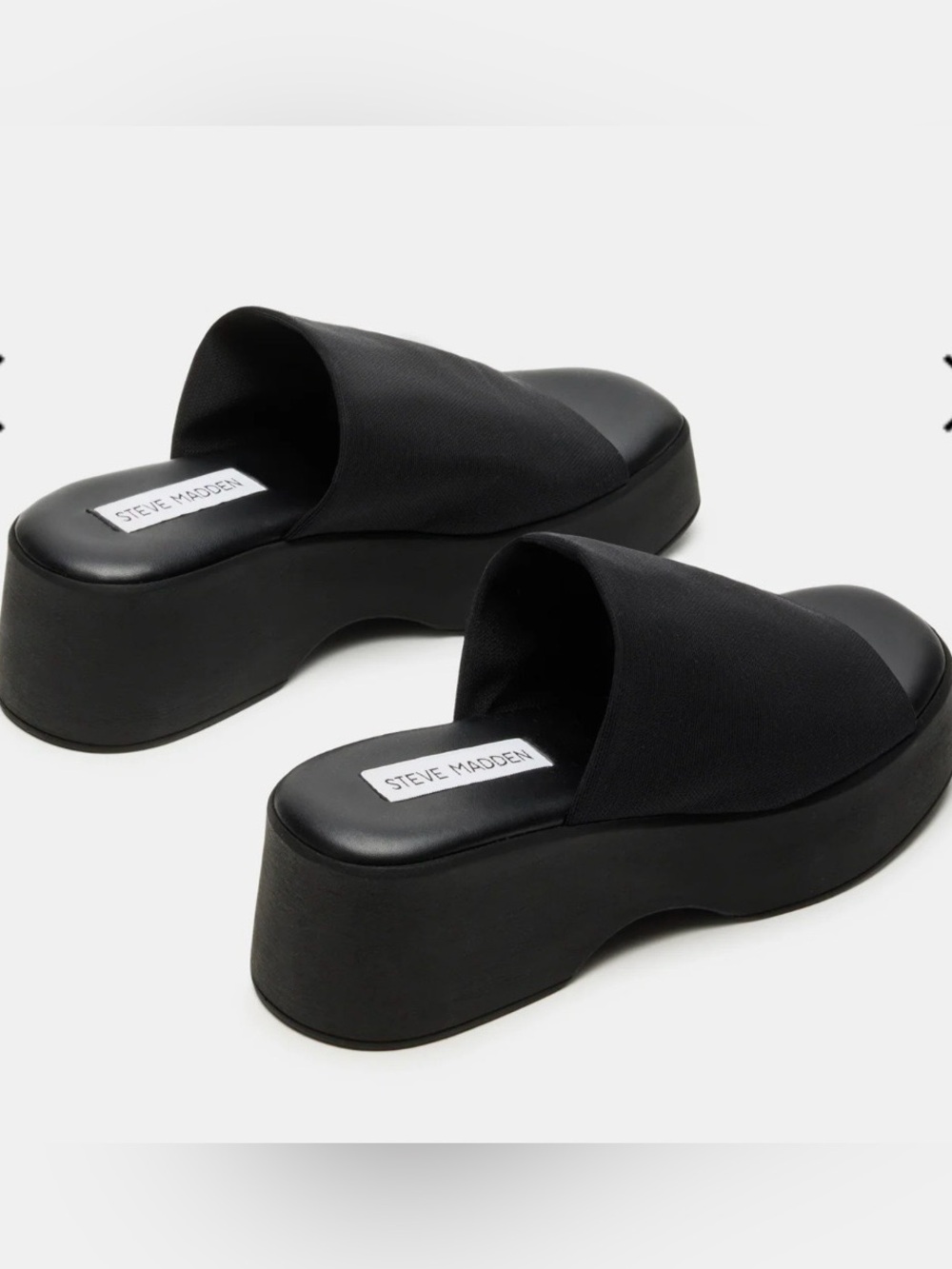 Steve Madden Black Platform Slinky Slide Mules EU 39 / US 8.5